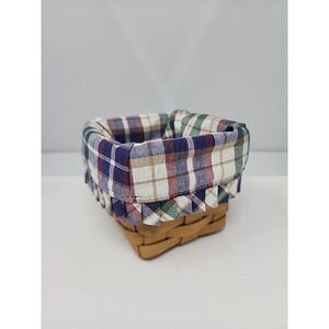 Small Teaspoon Basket w/Woven Traditions & Plastic Liner Longaberger Natural
